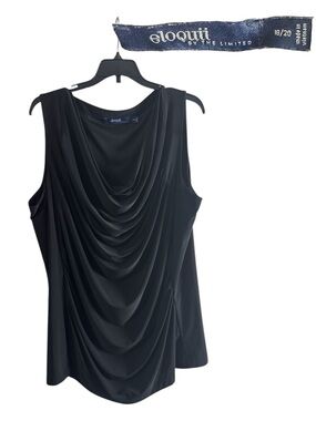 Eloquii Black Draped Sleeveless Camisole